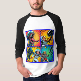 Camiseta Astronautas contra arte pop extranjero