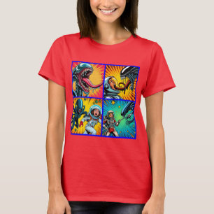 Camiseta Astronautas contra arte pop extranjero