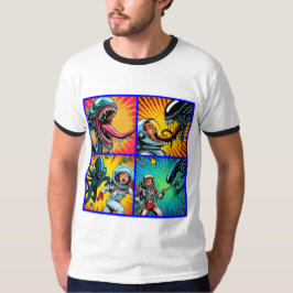 Camiseta Astronautas contra arte pop extranjero