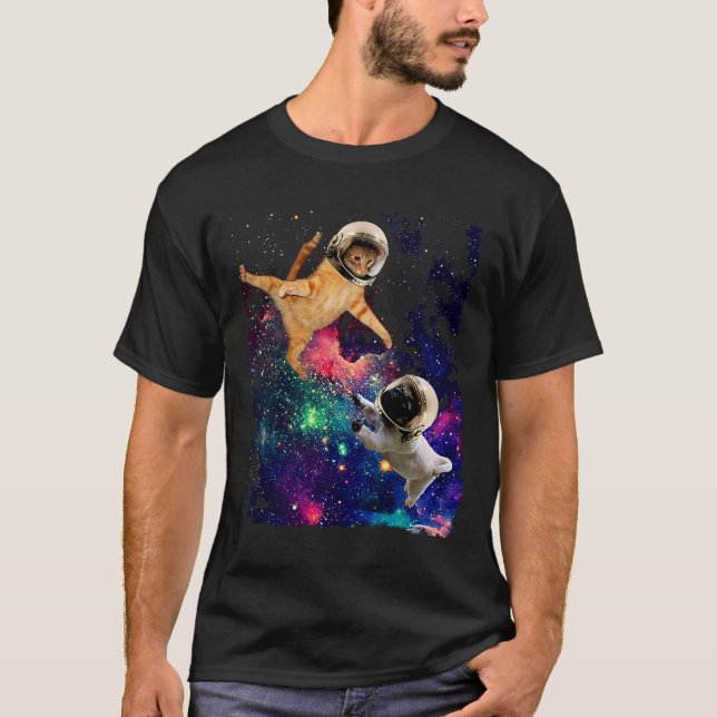 Camiseta Astronautas de gato y pug (Anverso)