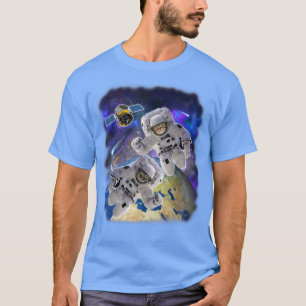 Camiseta Astronautas de gatos espaciales atacan planeta gat