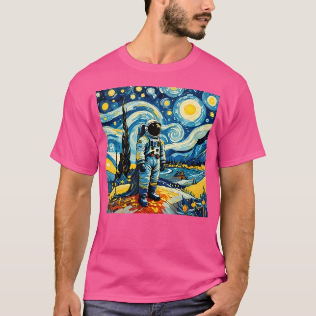Camiseta Astronautas de la noche Van Gogh Starry (Anverso)