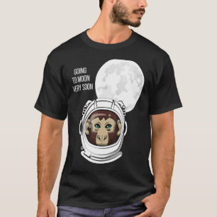 Camiseta Astronautas De Monos Viajando A La Luna Muy Pronto