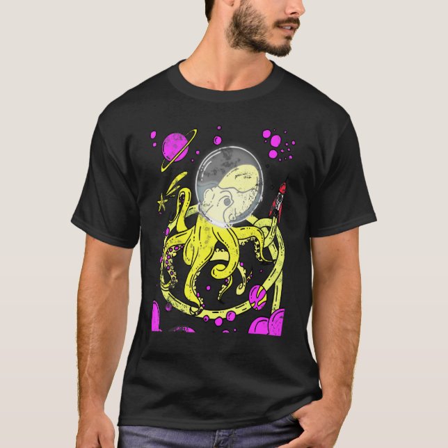 Camiseta Astronautas de Octopus gigantes calamar volador vi (Anverso)