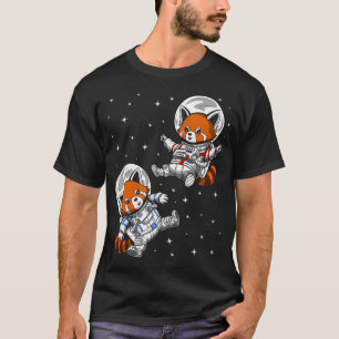 Camiseta Astronautas de Oso Panda Rojo