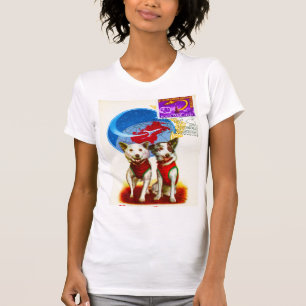 CAMISETA ASTRONAUTAS DE PERROS DE BELKA Y STRELKA DE LOS A