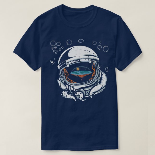 Camiseta Astronautas divertidos con la plataforma de conspi (Diseño del anverso)