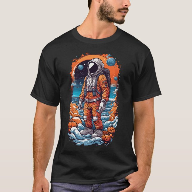 Camiseta Astronautas fanáticos de Halloween (Anverso)