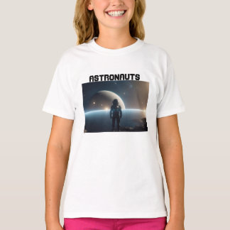 Camiseta Astronautas flotando en el universo