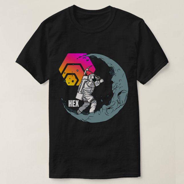 Camiseta Astronautas HEX Moon Miner Crypto Space Man Crypto (Diseño del anverso)