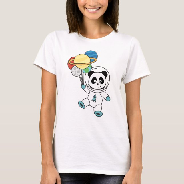 Camiseta Astronautas Pandas Planet Earth Space (Anverso)