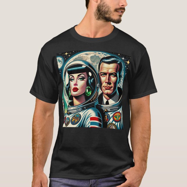 Camiseta Astronautas Retro Espaciales (Anverso)