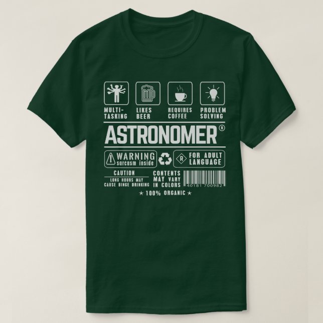 Camiseta Astronomer Multitasking Beer Coffee Problema De So (Diseño del anverso)