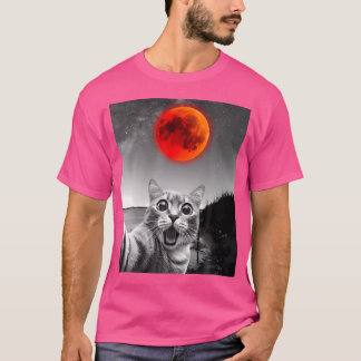 Camiseta Astronomía Amanece Gracioso Selfie De Gato Con Ecl