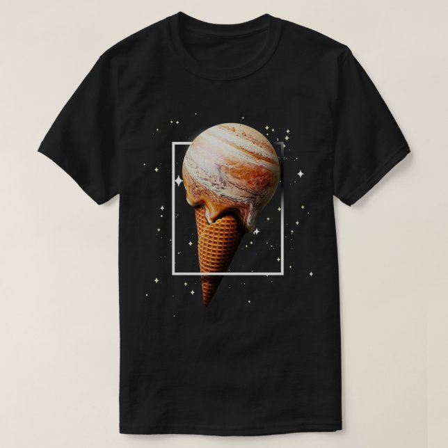 Camiseta Astronomía astronómica del planeta de crema de hie (Diseño del anverso)