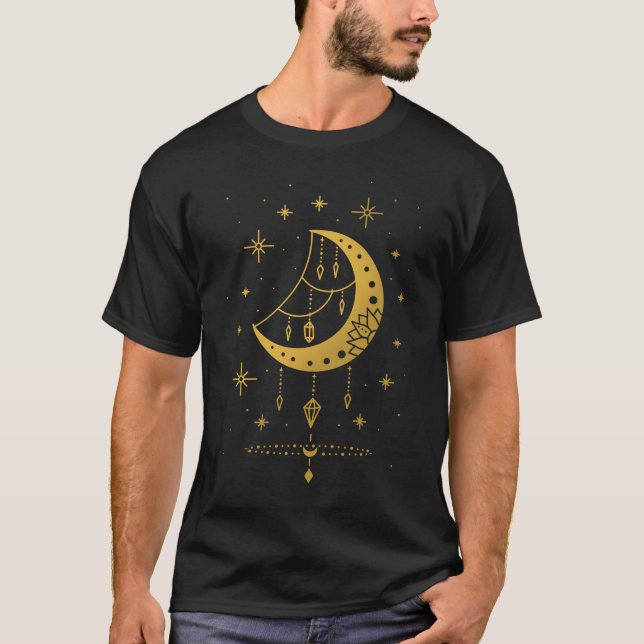 Camiseta Astronomía Creciente Espiritual Dreamcatcher Moon (Anverso)