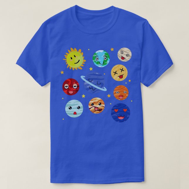 Camiseta Astronomía de Planetas Cutas del Sistema Solar Esp (Diseño del anverso)