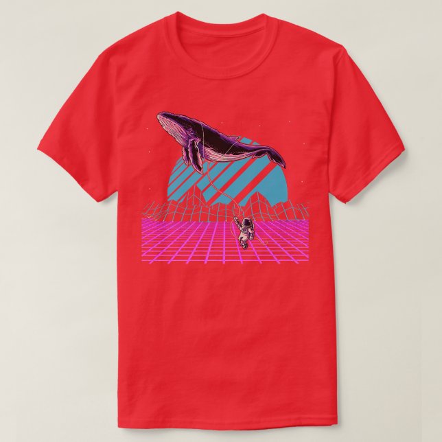 Camiseta Astronomía espacial Art Synthwave Whale Vaporwave  (Diseño del anverso)