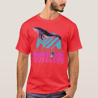 Camiseta Astronomía espacial Art Synthwave Whale Vaporwave