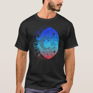 Camiseta Astronomía estética bohemia de luna de luna azul