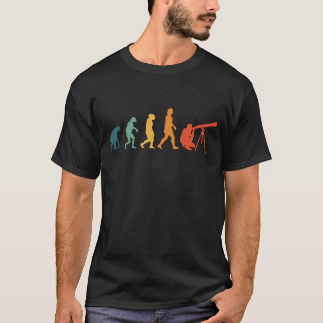 Camiseta Astronomía Evolución Telescopio Retro Astrofísica (Anverso)