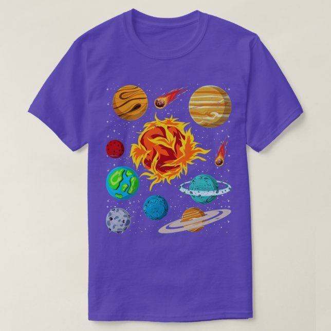 Camiseta Astronomía Galaxia Planetas Astronauta de Ciencia  (Diseño del anverso)