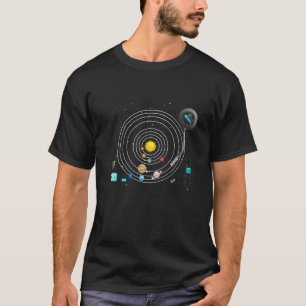 Camiseta Astronomía Planetas Vinyls Turnable DJ Sistema so