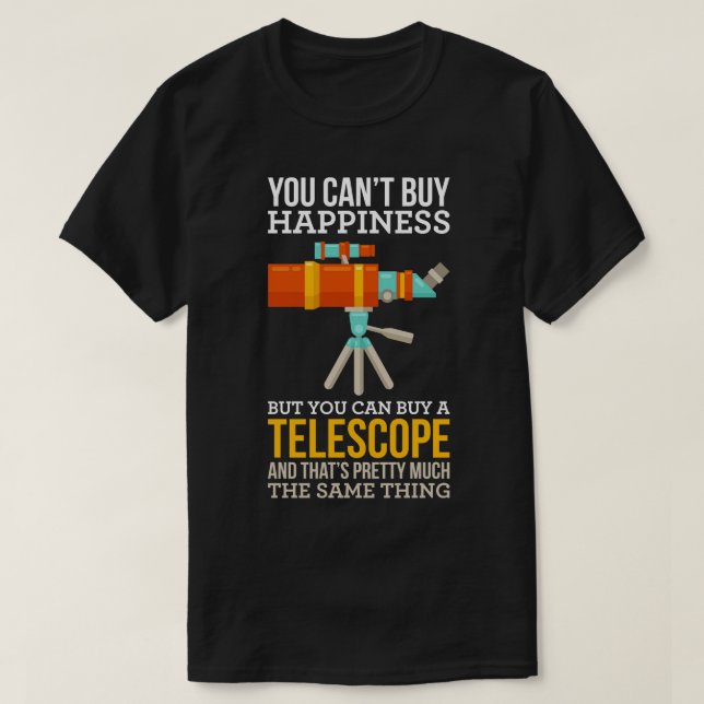 Camiseta Astronomía que no se puede comprar felicidad (Diseño del anverso)