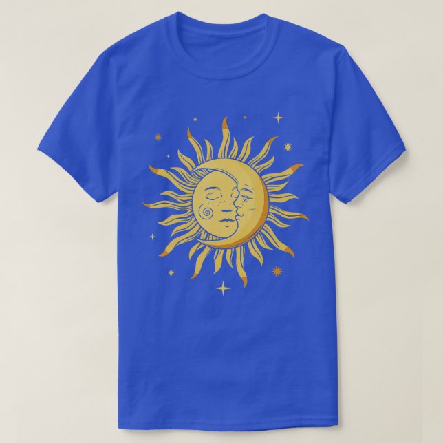 Camiseta Astronomía Retro Estrellas Sun Moon Planetas Astro (Diseño del anverso)