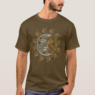 Camiseta Astronomía Retro Estrellas Sun Moon Planetas Astro