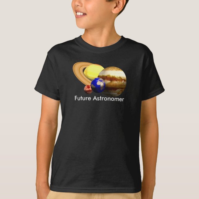 Camiseta Astrónomo futuro con sistema solar (Anverso)