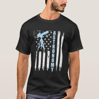 Camiseta Astronomy Usa American Flag Telescope 4Th Of July