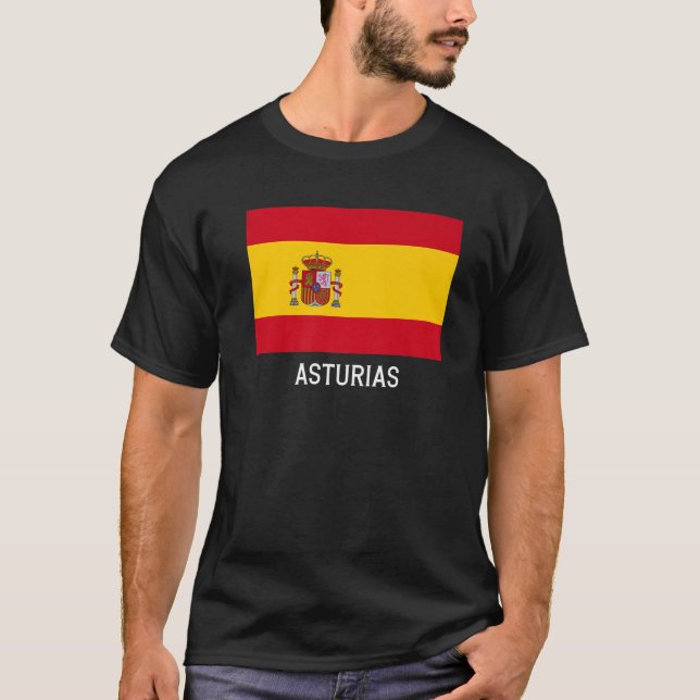 Camiseta Asturias Bandera España Emblem Escudo Bandera Escu (Anverso)