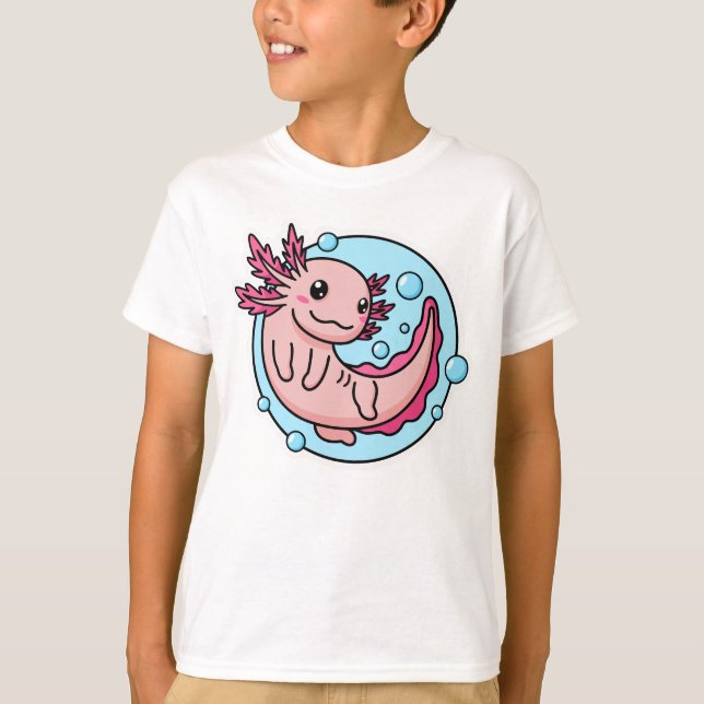 Camiseta Astuto Axolotl Lover Divertido Niños Axolotl Hombr (Anverso)
