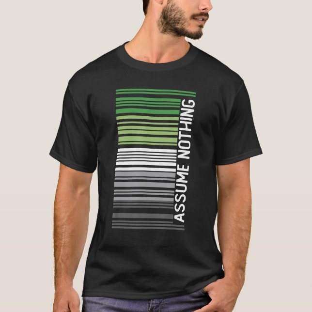 Camiseta Asumir nada código de barras Aromántico Bandera de (Anverso)