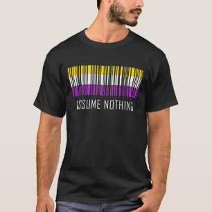 Camiseta Asumir nada código de barras no binario Enby