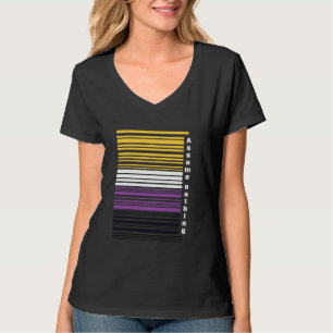 Camiseta Asumir nada código de barras no binario Enby Gende