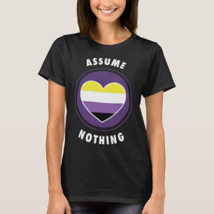 Camiseta Asumir nada no binario Enby Genderqueer Non Bina