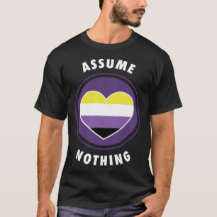 Camiseta Asumir nada no binario Enby Genderqueer Non Bina