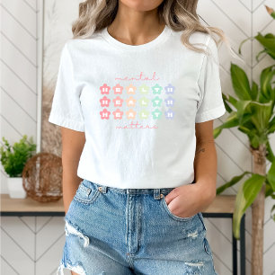 Camiseta Asuntos de salud mental Flores retro Pastel Rain