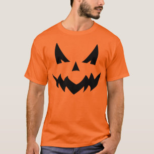Camiseta asustadiza de la cara de la calabaza