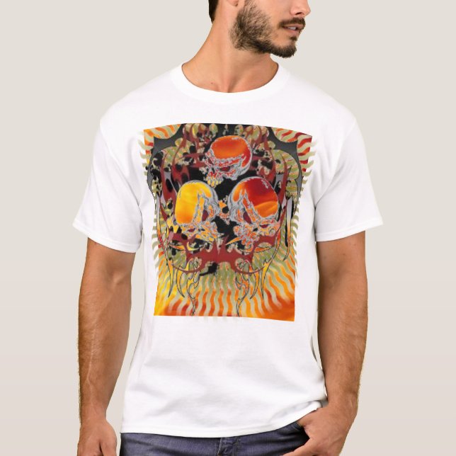 Camiseta asustadiza de los cráneos de la llama (Anverso)