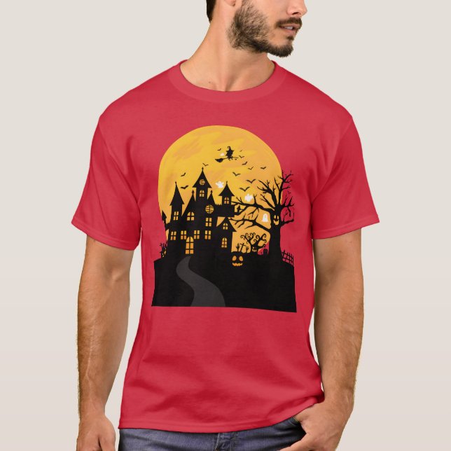 Camiseta asustado amigo de la casa de Halloween (Anverso)