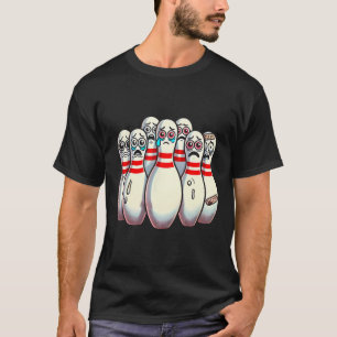 Camiseta Asustado Bowling Pins Personalizado Fun Bowler me 