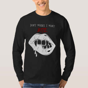 Camiseta Asustados de vampiros. No te preocupes, no morderé