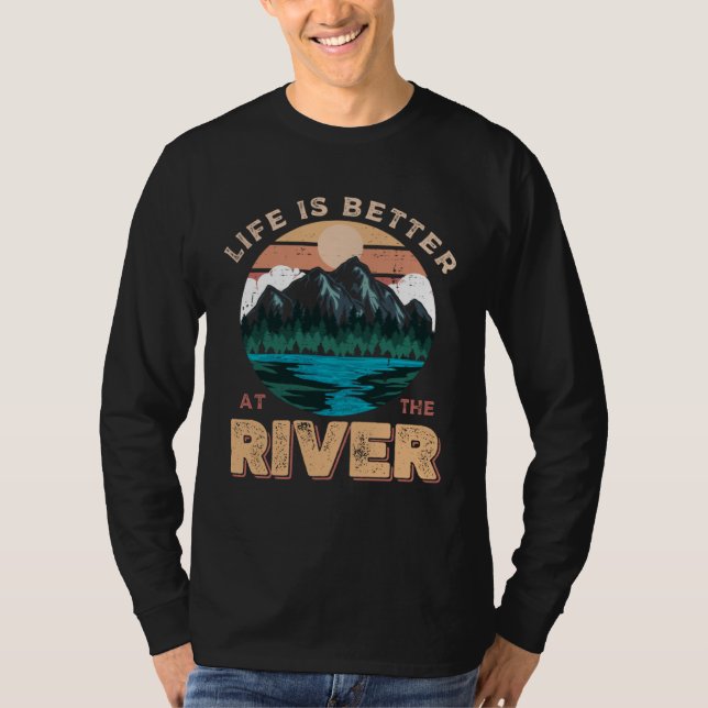 Camiseta at the River Fishing Camping Fisherman Camper (Anverso)