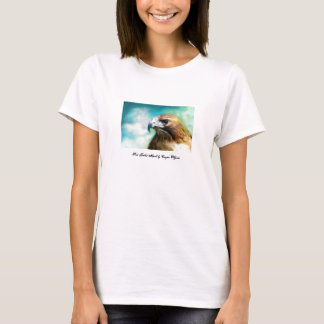 Camiseta atada rojo del halcón
