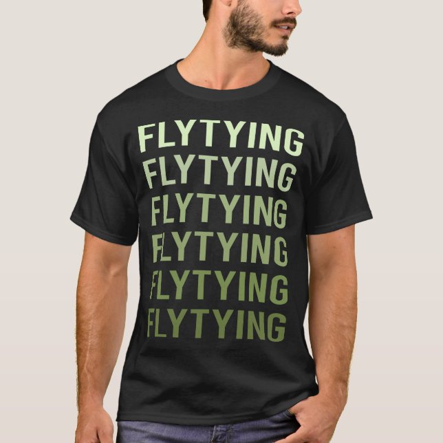 Camiseta Atado de mosca de texto verde (Anverso)