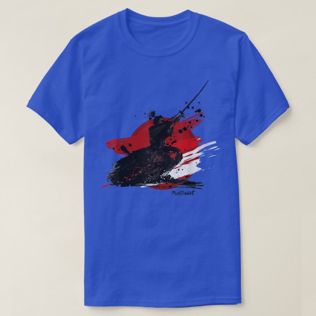 Camiseta Ataque a Katana de la guerrera samurai japonesa (Diseño del anverso)