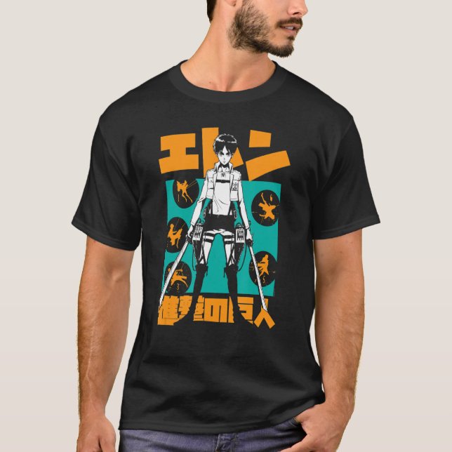 Camiseta Ataque a la explosión de Titan Eren Kanji (Anverso)